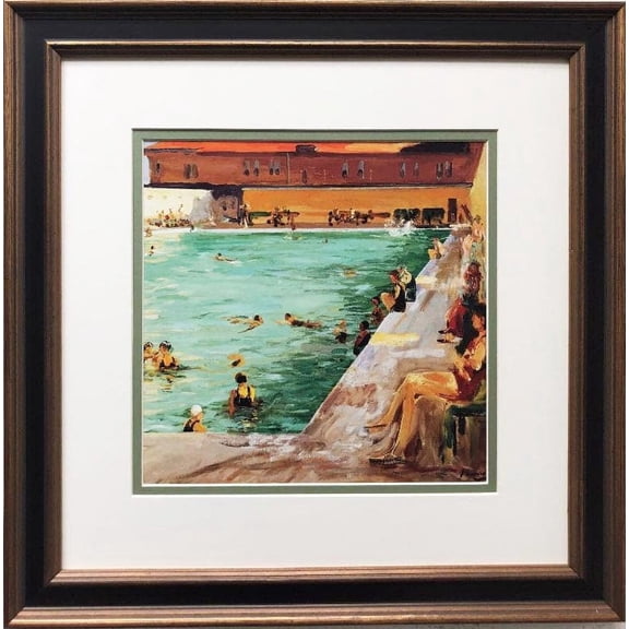 Sir John Lavery "The People's Pool" 1927 Framed Art Print Generic