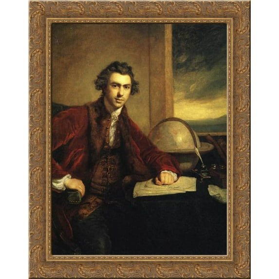Sir Joseph Banks 20x24 Gold Ornate Wood Framed Canvas Art by Reynolds, Joshua