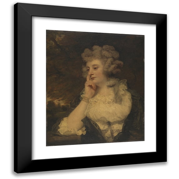 Sir Joshua Reynolds 12x14 Black Modern Framed Museum Art Print Titled - Mrs Jane Braddyll (1788)