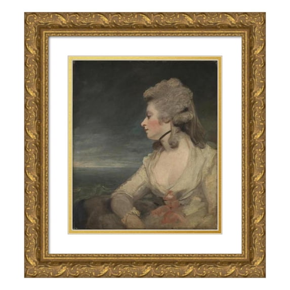 Sir Joshua Reynolds 12x14 Gold Ornate Wood Frame and Double Matted Museum Art Print Titled - Mrs Mary Robinson (1783 - 1784)