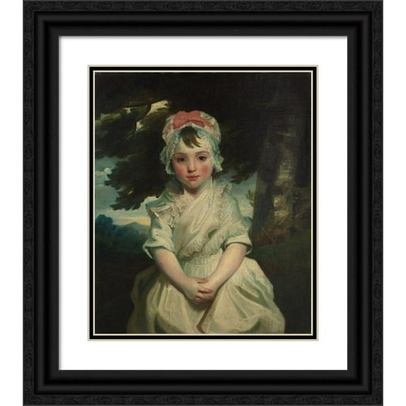 Sir Joshua Reynolds 15x17 Black Ornate Wood Framed Double Matted Museum Art Print Titled - Georgiana Augusta Frederica Elliott (1782-1813), Later Lady Charles Bentinck (1784)