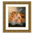 thumbnail image 1 of Sir Joshua Reynolds 15x17 Gold Ornate Wood Frame and Double Matted Museum Art Print Titled - Heads of Angels; Miss Frances Gordon (1786-1787), 1 of 4