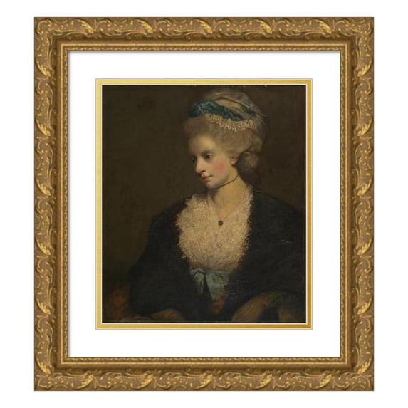 Sir Joshua Reynolds 15x17 Gold Ornate Wood Frame and Double Matted Museum Art Print Titled - Theophilia Gwatkin