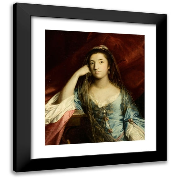 Sir Joshua Reynolds 20x23 Black Modern Framed Museum Art Print Titled - Portrait of Lady Fortescue, Anne Campbell (circa 1759-60)