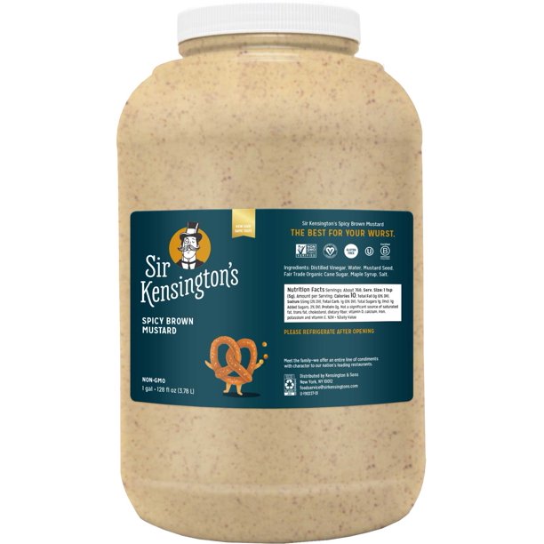 Sir Kensingtons Spicy Brown Mustard, 1 Gallon 4 per case. Walmart
