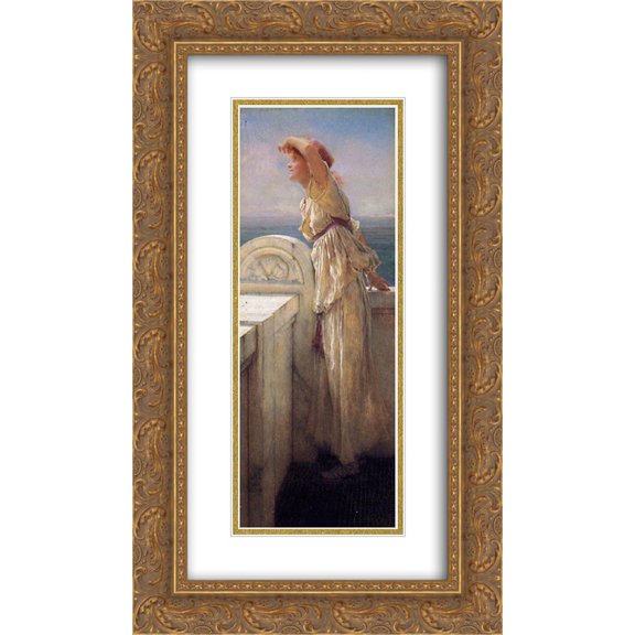Sir Lawrence Alma Tadema 2x Matted 14x24 Gold Ornate Framed Art Print 'Hopeful'