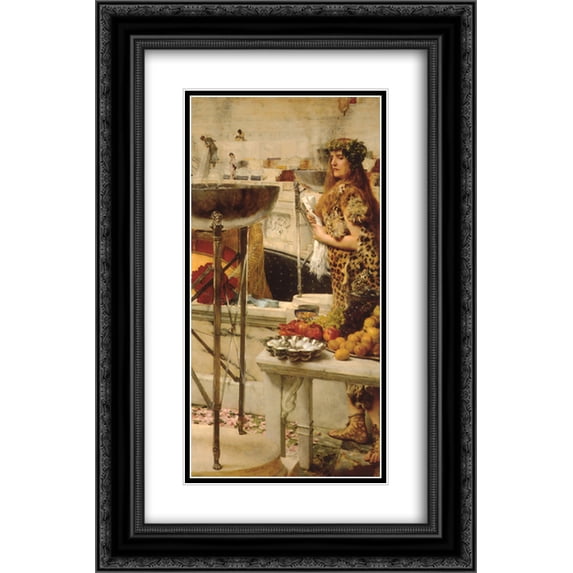 Sir Lawrence Alma Tadema 2x Matted 16x24 Black Ornate Framed Art Print 'Preparation in the Coliseum'