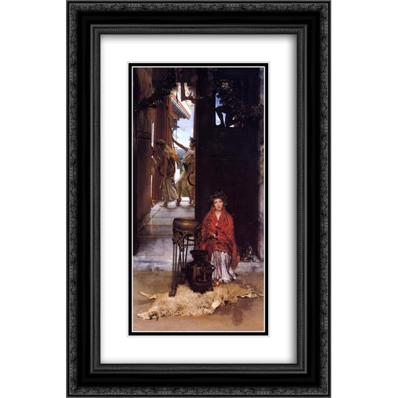 Sir Lawrence Alma Tadema 2x Matted 16x24 Black Ornate Framed Art Print 'The Way to the Temple'
