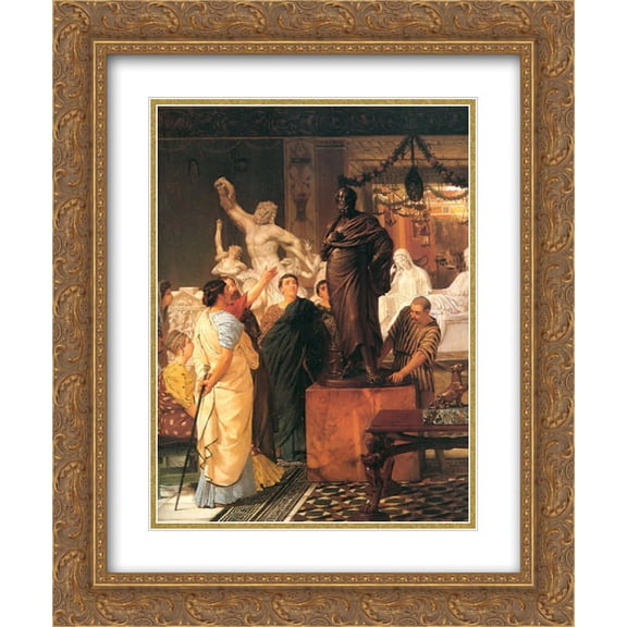 Sir Lawrence Alma Tadema 2x Matted 20x24 Gold Ornate Framed Art Print 'A Sculpture Gallery'