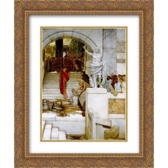 Sir Lawrence Alma Tadema 2x Matted 20x24 Gold Ornate Framed Art Print 'After the Audience'