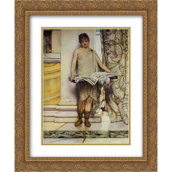 Sir Lawrence Alma Tadema 2x Matted 20x24 Gold Ornate Framed Art Print 'Balneatrix'