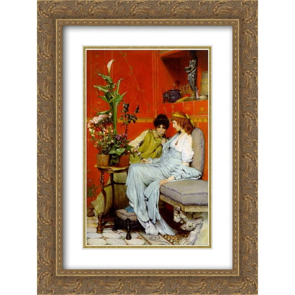 Sir Lawrence Alma Tadema 2x Matted 20x24 Gold Ornate Framed Art Print 'Confidences'