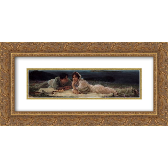 Sir Lawrence Alma Tadema 2x Matted 24x14 Gold Ornate Framed Art Print 'A World of Their Own'
