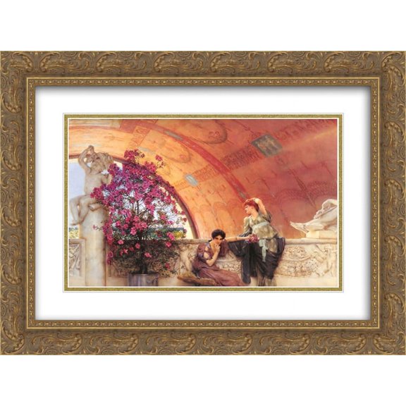 Sir Lawrence Alma Tadema 2x Matted 24x20 Gold Ornate Framed Art Print 'Unconscious Rivals'