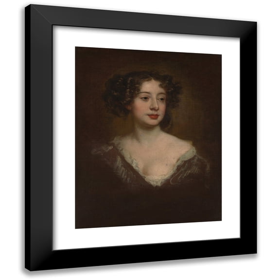 Sir Peter Lely 12x14 Black Modern Framed Museum Art Print Titled - Study for a Portrait of a Woman (1670s)