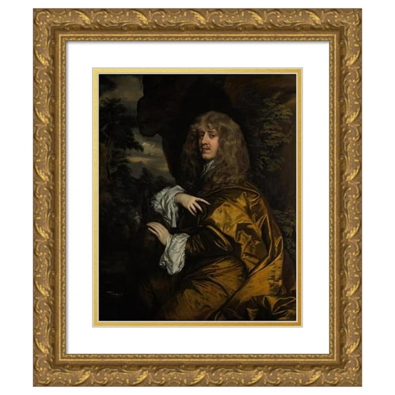 Sir Peter Lely 15x18 Gold Ornate Wood Frame and Double Matted Museum Art Print Titled - Portrait of Philip Stanhope, 2Nd Earl of Chesterfield (1634-1714)