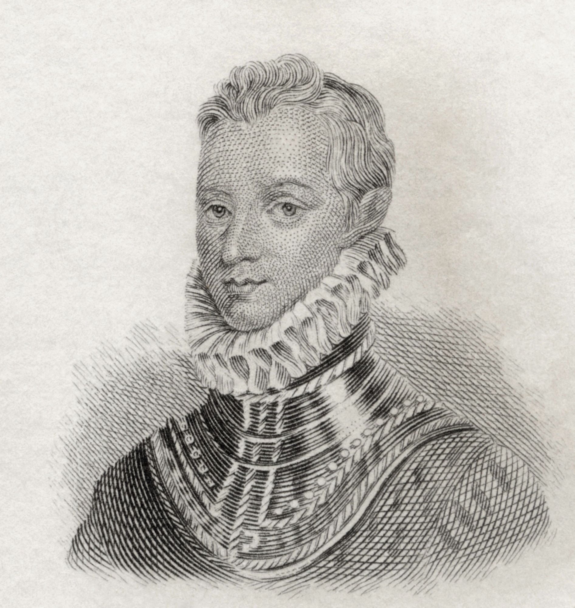 Sir Philip Sidney 1554 To 1586 Elizabethan Poet Courtier And Soldier From Crabbs Historical Dictionary Published 1825 Canvas Art - Ken Welsh Design Pics (28 x 30)