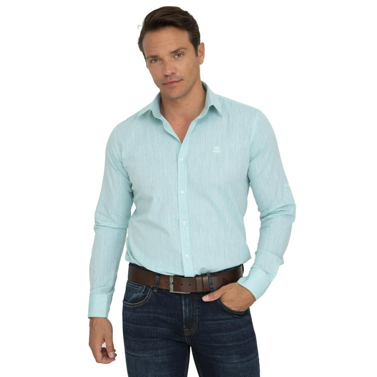 Sir Raymond Tailor Men s Long Sleeve Cotton Buttoned Collar Linen