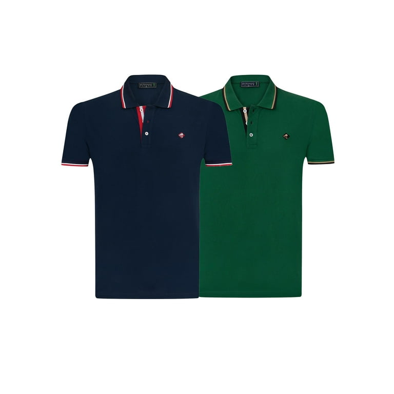 Sir Raymond Tailor Men s Short Sleeve Cotton Polo Collar Polo Shirt Regular Fit Pack of 2 Walmart