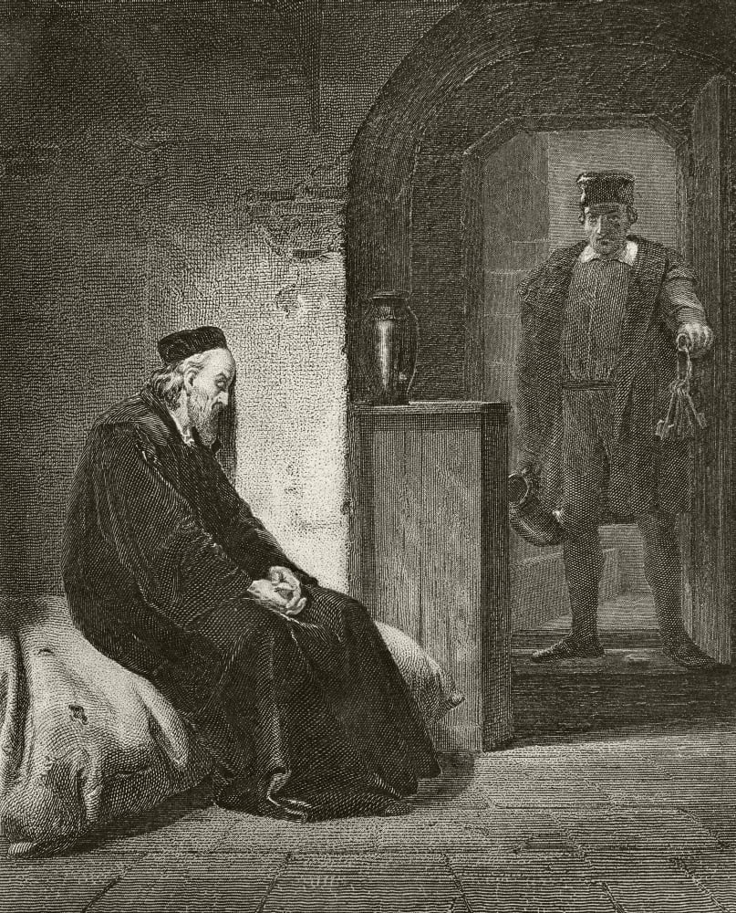 Sir Thomas More 1478 To 1535 In Prison From The National And Domestic History Of England By William Aubrey Published London Circa 1890 Canvas Art - Ken Welsh Design Pics (26 x 32)