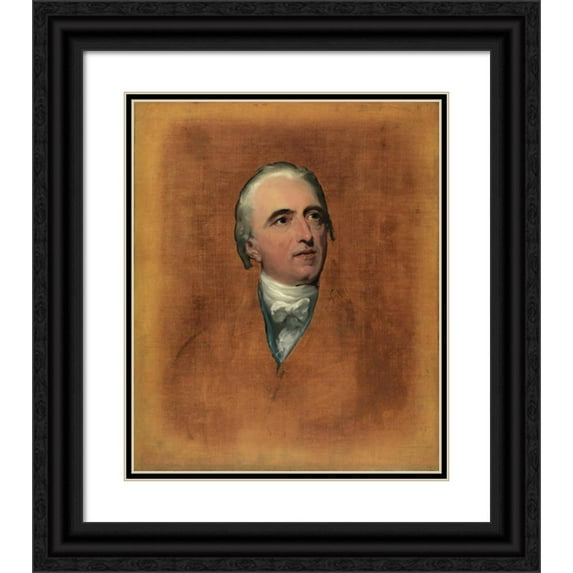 Sir Thomas Lawrence 12x14 Black Ornate Wood Framed Double Matted Museum Art Print Titled: Portrait of Charles Binny (1747-1822)