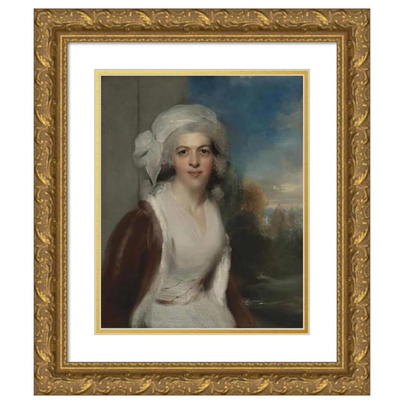 Sir Thomas Lawrence 12x14 Gold Ornate Wood Frame and Double Matted Museum Art Print Titled - Portrait of Rebecca, Lady Simeon