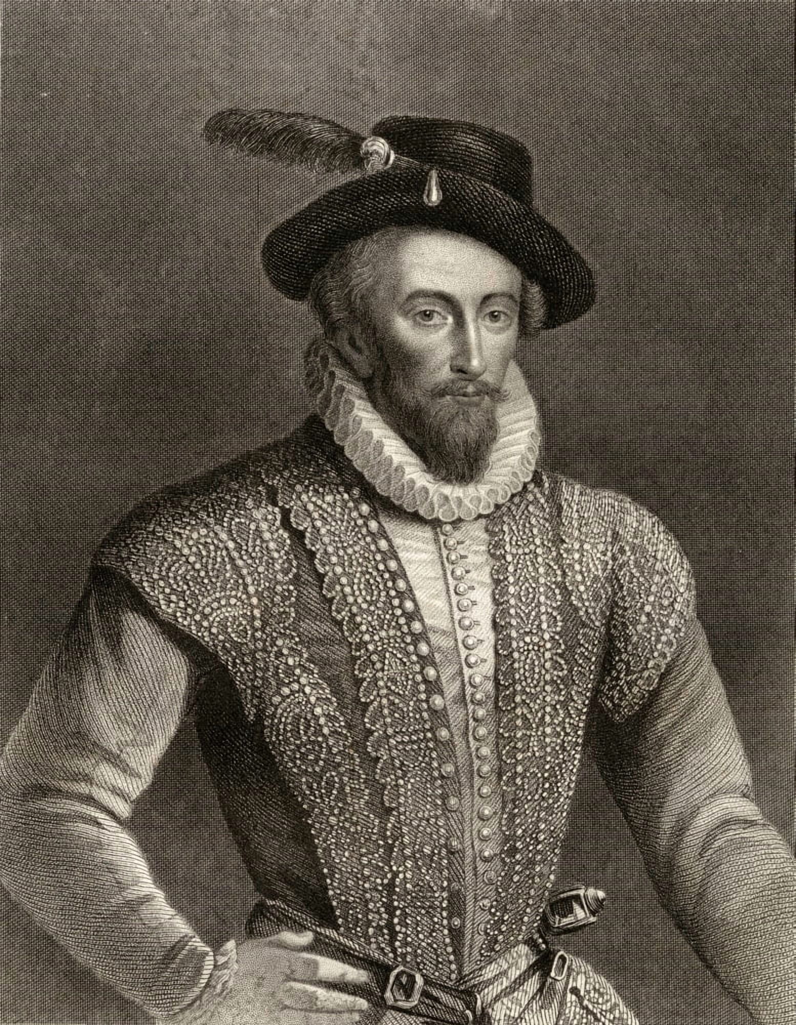 Sir Walter RaleighC1554-1618 English Adventurer And Writer Engraved By W Holl Canvas Art - Ken Welsh Design Pics (26 x 34)