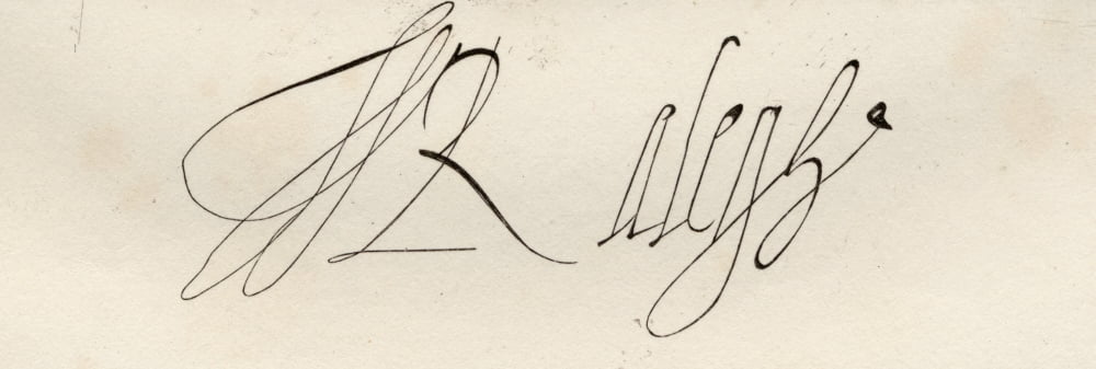 Sir Walter RaleighC1554-1618 Signature English Adventurer And Writer Canvas Art - Ken Welsh Design Pics (36 x 12)