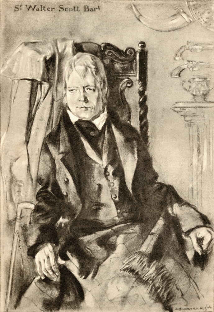 Sir Walter Scott 1771-183 Scottish NovelistPoetHistorian And Biographer From An Illustration By AS Hartrick Canvas Art - Ken Welsh Design Pics (12 x 18)