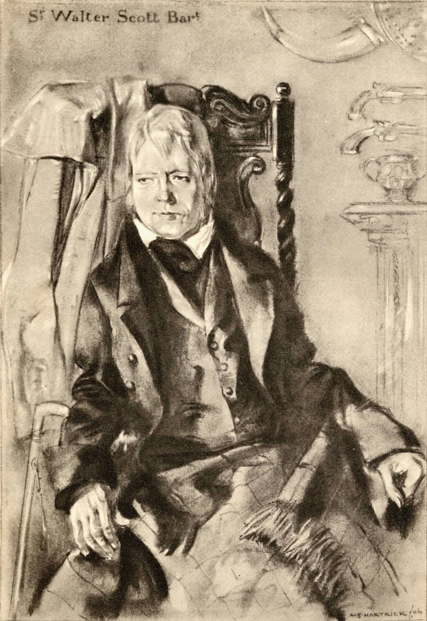 Sir Walter Scott 1771-183 Scottish NovelistPoetHistorian And Biographer From An Illustration By AS Hartrick Canvas Art - Ken Welsh Design Pics (24 x 36)