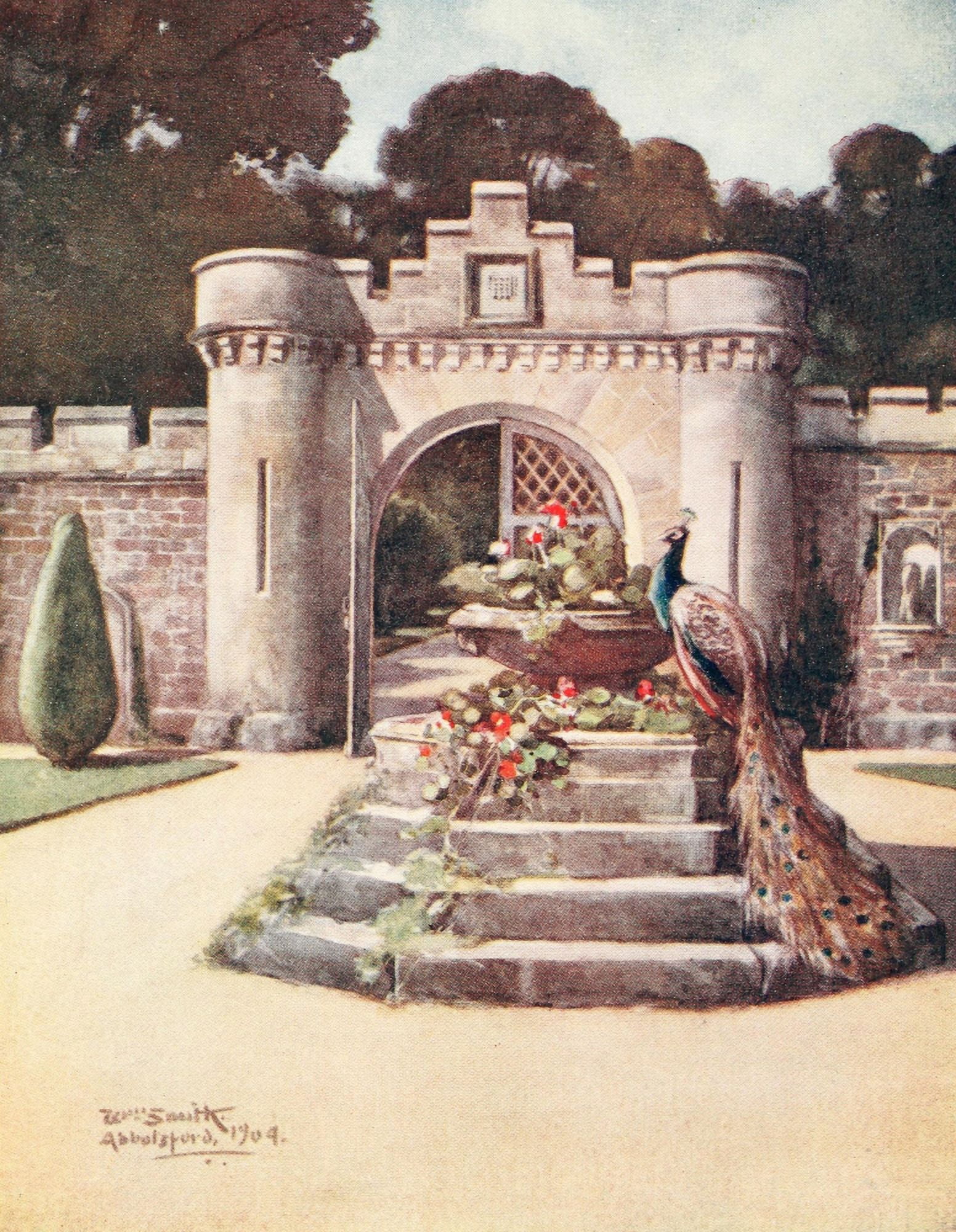 Sir Walter Scott 1913 Abbotsford gateway Canvas Art - William Smith (18 x 24)