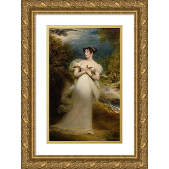 Sir William Beechey 12x18 Gold Ornate Wood Frame and Double Matted Museum Art Print Titled - Portrait of Miss Mary Payne (1820)
