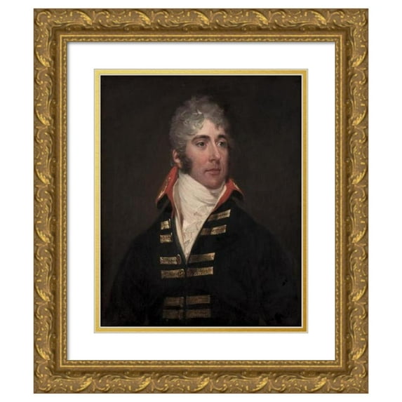 Sir William Beechey 15x17 Gold Ornate Wood Frame and Double Matted Museum Art Print Titled - Portrait of a Man (C. 1800)