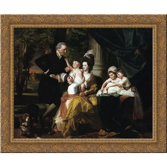 Sir William Pepperrell and Family 23x20 Gold Ornate Wood Framed Canvas Art by Copley, John Singleton