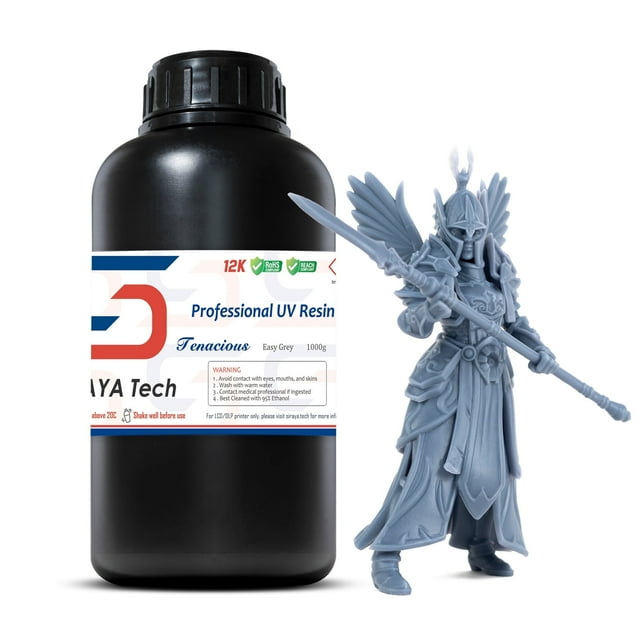 Siraya Tech Tenacious Flexible 3D Printer Resin, High Impact Resistant, No Mixing, for MSLA/DLP/SLA Easy Grey 1kg