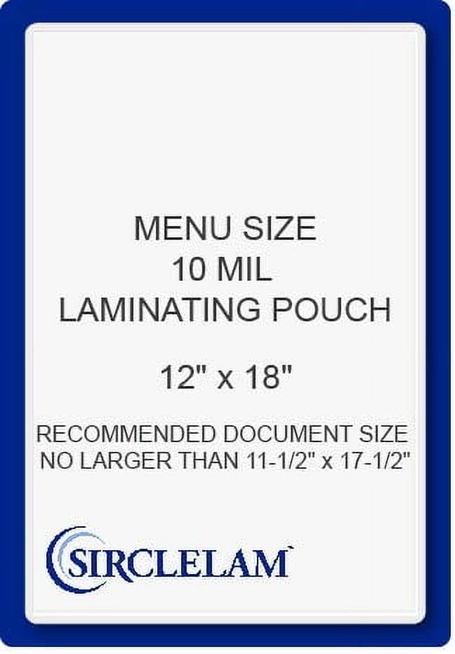 SircleLam 10 Mil Thermal Laminating Pouches, 12" x 18", 50 Count, 1 Pack
