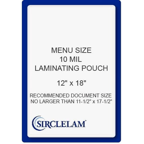 SircleLam 10 Mil Thermal Laminating Pouches, 12" x 18", 50 Count, 1 Pack