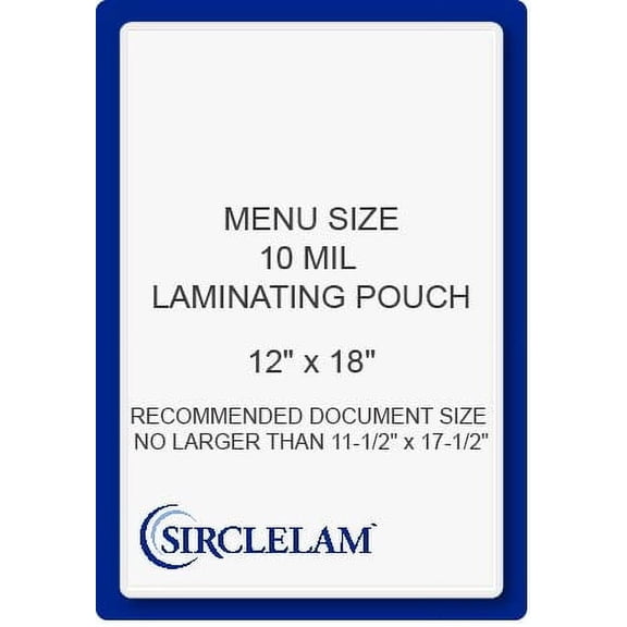 SircleLam 10 Mil Thermal Laminating Pouches, 12" x 18", 50 Count, 1 Pack
