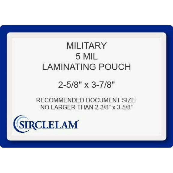 SircleLam 5 Mil Military Size Laminating Pouches Corners, Round (100 per Box)