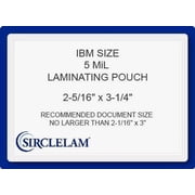 SircleLam 5 Mil Thermal Laminating Pouches, 2-5/16" x 3-1/4", 100 Count, 1 Pack