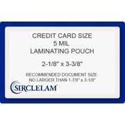SircleLam 5 Mil Thermal Laminating Pouches, Box Set with 2x Carrier Pouch, 2-1/8" x 3-3/8", 100 Count, 1 Pack
