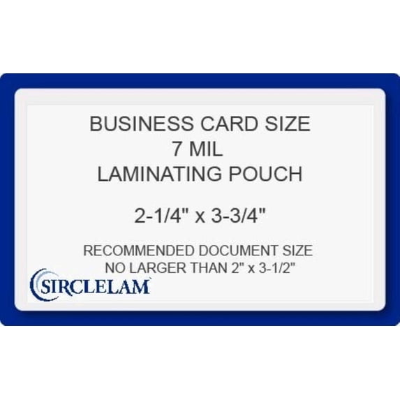 SircleLam 7 Mil Thermal Laminating Pouches with 2x Carrier Pouches, 2-1/4" x 3-3/4", 100 Count