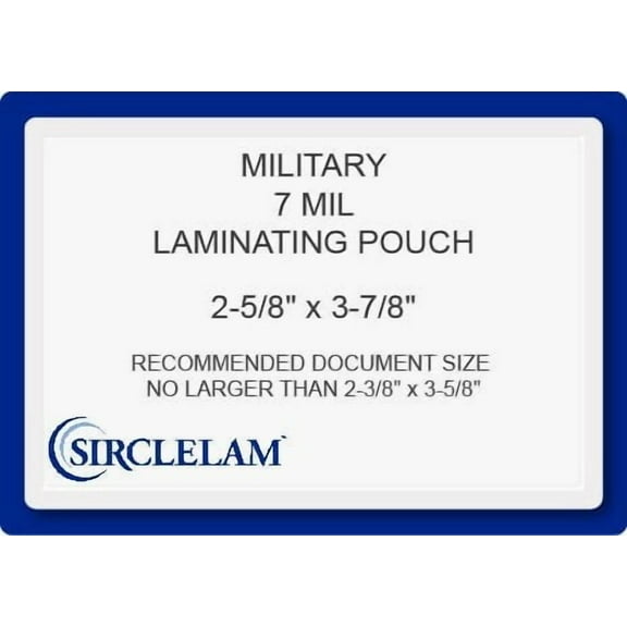 SircleLam 7 Mil Laminating Pouches, Military Size, 100 Count, 1 Pack