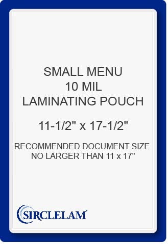 SircleLam Small Menu 10 Mil Laminating Pouches, 50 Count, 1 Pack