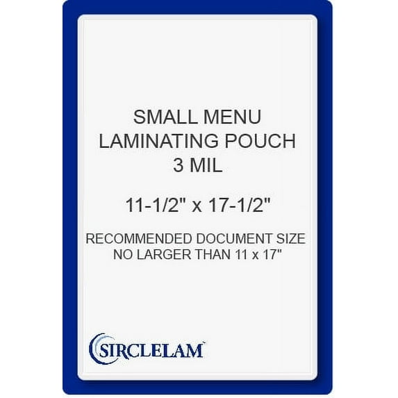 SircleLam 3 Mil Laminating Pouches, Small Menu Size, 100 Count, 1 Pack