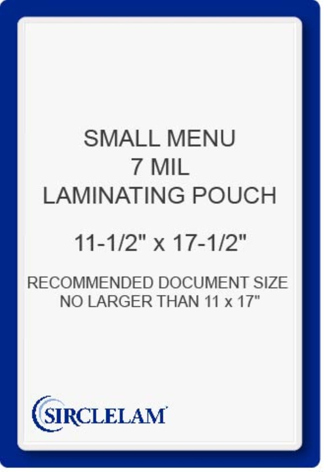 SircleLam Small Menu 7 Mil Laminating Pouches, 100 Count, 1 Pack