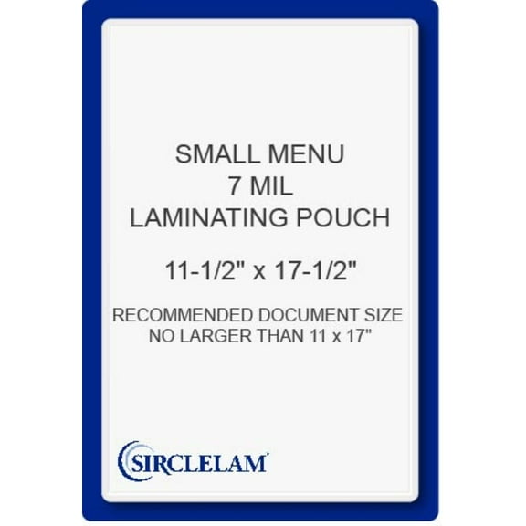 SircleLam Small Menu 7 Mil Laminating Pouches, 100 Count, 1 Pack