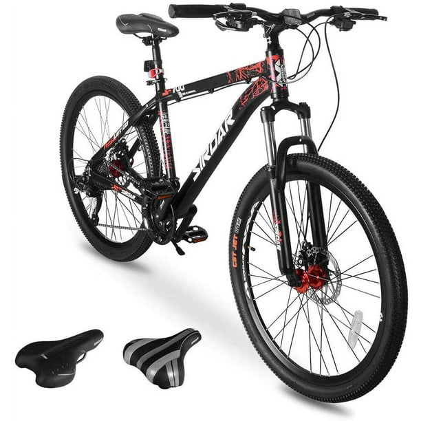Sirdar S-700 S-800 26/29 inch Mountain Bike for Adult and Youth, 27 Speed Lightweight Mountain Bikes Dual Disc Brakes Suspension Fork with 2 Replaceable Saddle