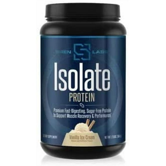 Siren Labs Isolate Premium Whey Protein Powder-Keto Friendly- Isolate and Hydrolysate with Amino Acids including Glutamine for Lean Muscle Growth and Recovery - Vanilla Ice Cream (30 Servings)