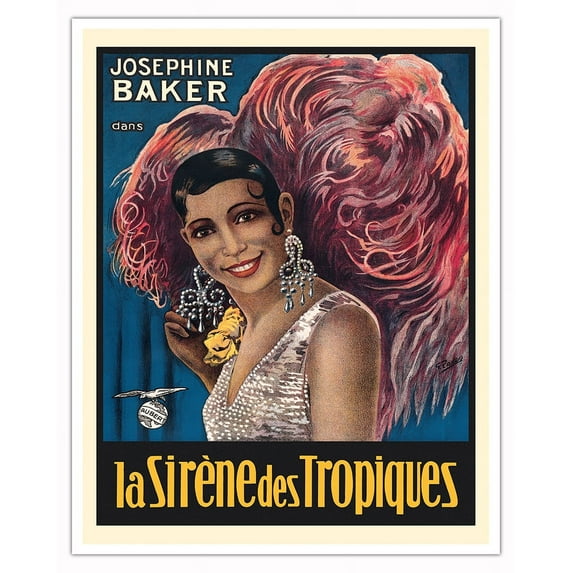 Siren of the Tropics (La Sirene des Tropiques) - Starring Josephine Baker - Vintage Film Movie Poster c.1929 - Fine Art Matte Paper Print (Unframed) 16x20in